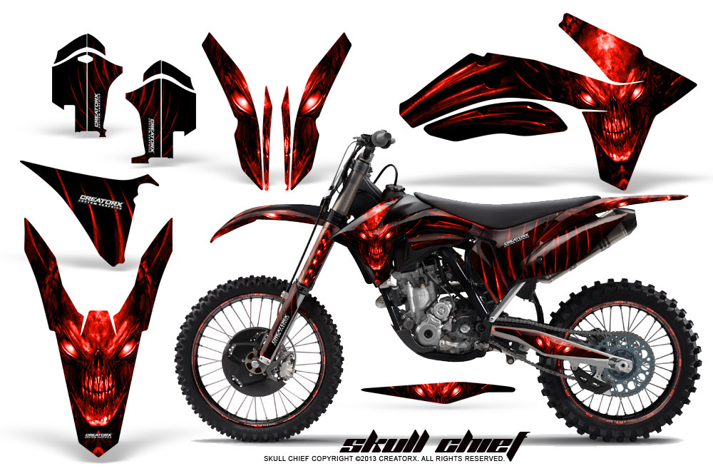 KTM C7 2011 Graphics Kit Skull Chief Red NP Rims